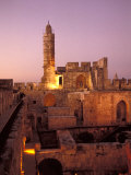 Sound and Light Show at Jerusalem City Museum of Citadel of David and Jaffe Gate Fotografisk tryk af Richard Nowitz