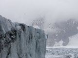 Seagulls Flying over Snow Covered Mountain, Norway, Svalbard Islands, Spitsbergen Photographic Print by Brimberg & Coulson 