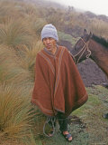 Peruvian Horseman in Grasslands, Cordillera Central near Chachapoyas Photographie par Gordon Wiltsie