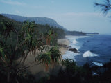 View Along the Shoreline at Lumahai Beach, Kauai, Hawaii Fotografisk trykk av Ira Block