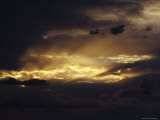 Spectacular Thunderstorm Clouds in a Golden Sunset over Teh Outback, Australia Photographic Print by Jason Edwards