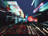 Street Scene in Tokyo's Ginza District at Night, Japan Photographie par Ira Block