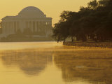 Scenic View of the Jefferson Memorial and Tidal Basin with Fog, Washington, D.C. Photographic Print by Kenneth Garrett
