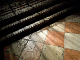 Shadows of an Iron Fence Fall on the Marble Floor of the Frari Church, Venice, Italy Photographic Print by Todd Gipstein