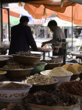 Two Men at Local Food Market, Qinghai, China Photographic Print by David Evans