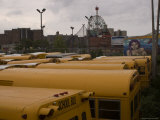 School Bus Parking Lot, Brooklyn, New York Photographic Print by Todd Gipstein