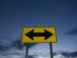 Traffic Sign with Two Arrows, Arizona Photographie par John Burcham