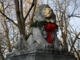 The Lion Guarding the Connecticut Avenue Bridge in Holiday Dress Photographic Print by Stephen St. John