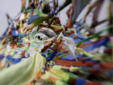 Tibetan Prayer Flags at the Temple of the Sun and Moon, Qinghai, China Photographie par David Evans
