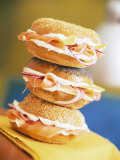 Sesame and Poppy Seed Bagels with Salmon Slices Photographic Print