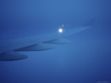 Wing of Airplane , Blue Hour, Copenhagen, Denmark Fotografisk trykk av Brimberg & Coulson