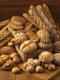 Still Life with White Bread, Bread Rolls & Bread Sticks Fotografie-Druck von Gerrit Buntrock