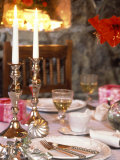 Table Laid for Christmas with Candles Photographic Print by Alena Hrbkova