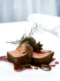 Beef Fillet with Kale and Port Jus Photographic Print by Michael Boyny