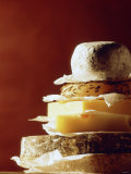 A Pile of Pieces of Different Cheeses Photographie par Tim Thiel