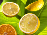 Citrus Fruits on Banana Leaves Photographie par Christophe Madamour