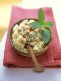 Middle Eastern Chick Pea Sugo with Brown Mushrooms on Couscous Photographic Print by Michael Boyny