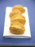 Carrot Roll with Sesame on Fabric Napkin Photographic Print