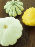 Three Different Squashes (Patty Pan Squashes) Photographic Print by Janne Peters