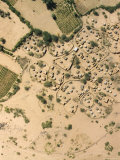 Village with Irrigated Gardens Along a Wadi, Just North of Agadez, Niger Fotografisk tryk af Michael Fay