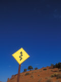 Winding Road Sign in Monument Valley, Arizona Photographie par John Burcham