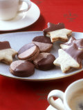 Filled Star Biscuits and Filled Chocolate Cookies Photographic Print by Jörn Rynio