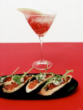 Toasted Bread with Red Pesto and Goat's Cheese, Cocktail Fotografie-Druck von Alexander Van Berge