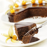 A Piece of Sacher Torte with Physalis Photographic Print by Frank Wieder