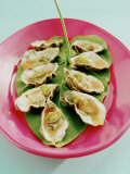 Oysters with Tomato Oil and Jalapeno (Chili Rings) Photographic Print by Alexander Van Berge
