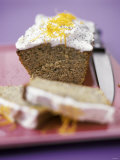 Poppy Seed Chocolate Cake with Lemon Cream Photographic Print by Ian Garlick