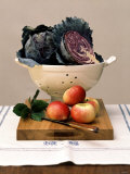 Fresh Red Cabbage, Apples, Bay Leaves Photographic Print