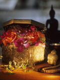 Hand-Made Philippine Silver Box with Flowers, Sisal Fibres Photographic Print