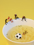 Footballers Looking for Ball in Noodle Soup Pond Photographic Print by Martina Schindler Footballers Looking for Ball in Noodle Soup Pond Photographic Print by Martina Schindler