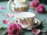 Rose-Patterned Tea Things Photographic Print by Michael Paul