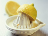 Lemon Half on Lemon Squeezer Photographic Print by Debi Treloar