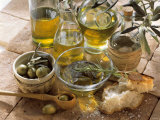 Olive Oil and Olives Photographic Print