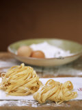 Home-made Ribbon Pasta and Ingredients Lámina fotográfica