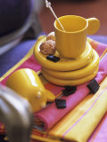 Espresso Cups with Pieces of Chocolate and Amaretti Fotografie-Druck von Frederic Vasseur
