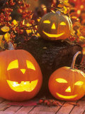 Halloween: Hollowed Out Pumpkins with Candles Photographic Print by Friedrich Strauss