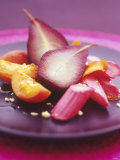 Poached Fruit (Pears, Rhubarb, Peaches) Photographic Print by Maja Smend