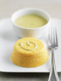 Savoury Carrot Custard with Vegetable Sauce Photographic Print by Nicolas Coipeau