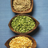 Three Types of Lentils in Bowls Photographic Print by Jonah Calinawan