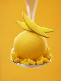 Mango Sorbet with Fresh Fruit on a Spoon Fotografisk tryk af Marc O. Finley Mango Sorbet with Fresh Fruit on a Spoon Fotografisk tryk af Marc O. Finley