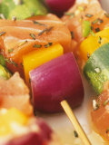 Salmon and Vegetable Kebabs Photographic Print by Peter Medilek