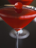 Cranberry Martini with Cocktail Cherry Photographic Print by Michael Paul