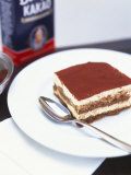 A Piece of Tiramisu on a Plate Photographic Print by Peter Medilek