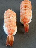 Two Nigiri-Sushi with Shrimp Photographic Print by Valerie Martin