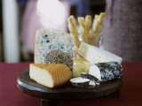 Various Types of Cheese with Cheese Straws Photographic Print by Alena Hrbkova