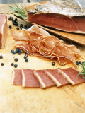 South Tyrolean Speck (Bacon) with Juniper Berries & Herbs Photographic Print by Stefan Braun