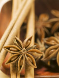 Star Anise and Cinnamon Sticks in Wooden Bowl Photographic Print